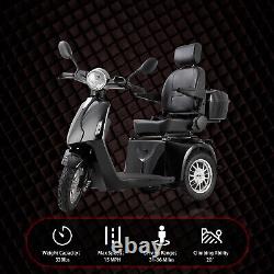 800W 60V 20AH Scooter de Mobilité à Trois Roues Batterie Fauteuil Roulant pour Personnes Âgées Noir