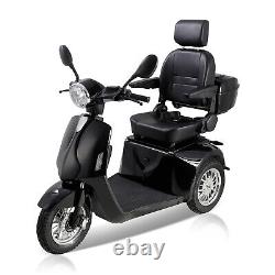 800W 60V 20AH Scooter de Mobilité à Trois Roues Batterie Fauteuil Roulant pour Personnes Âgées Noir