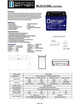 Batterie GEL Mighty Max 12V 22AH Remplace 4 Pack de Fauteuil Roulant / Trottinette Électrique