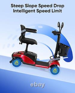 Cadeau de la Saint-Valentin Scooter de mobilité à 4 roues Chaise roulante électrique pour personnes âgées Protection contre les pentes