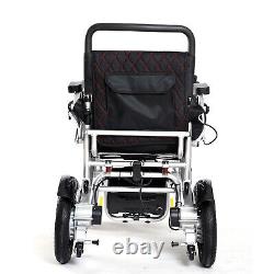 Chaise roulante électrique à télécommande premium avec charge de 330 lb, pliage instantané et couleur rouge