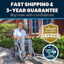 Chaise roulante électrique compacte pliable Vive approuvée par la TSA, confortable