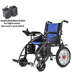 Chaise roulante électrique pliable à double moteur, scooter de mobilité motorisé portable.