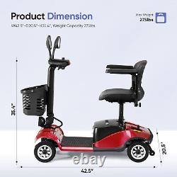 FDA Scooter de mobilité à 4 roues Fauteuil roulant électrique pour adultes, jeunes et seniors avec protection contre les pentes