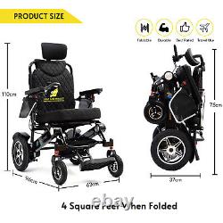 Fauteuil Roulant Électrique Léger à Recul Manuel Pliable et Portable