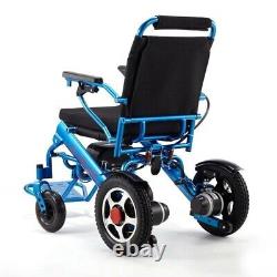 Fauteuil Roulant Électrique, Portable Motorisé Foldable Power Wheelchair Scooter Bleu