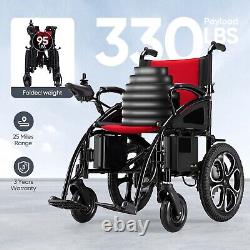 Fauteuil Roulant Électrique Tout Terrain Pliable Intelligent Robuste Rouge