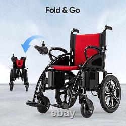 Fauteuil Roulant Électrique Tout Terrain Pliable Intelligent Robuste Rouge