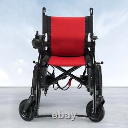 Fauteuil Roulant Électrique Tout Terrain Pliable Intelligent Robuste Rouge