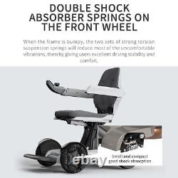 Fauteuil roulant électrique pliable de voyage de taille standard avec une capacité de charge maximale de 220 lb.