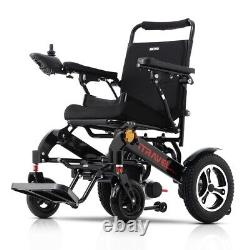 Fauteuil roulant électrique pliable, léger et intelligent, avec une vitesse de 4 mph, idéal pour les déplacements.