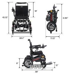 Fauteuil roulant électrique pliable rapide avec batterie au lithium pour fauteuil roulant lourd.
