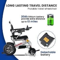 Fauteuil roulant électrique pliable rapide et facile à utiliser avec batterie au lithium.