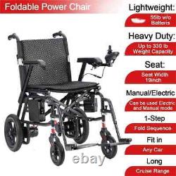 Fauteuil roulant électrique pliable tout terrain à 4 roues intelligent