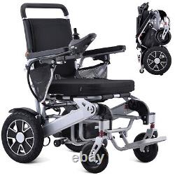 Fauteuil roulant électrique tout-terrain pliable pour adultes, moteur puissant, longue portée