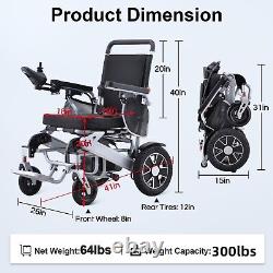 Fauteuil roulant électrique tout-terrain pliable pour adultes, moteur puissant, longue portée