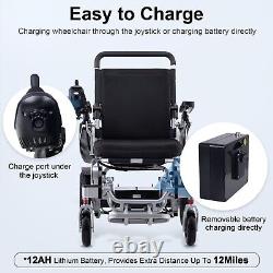 Fauteuil roulant électrique tout-terrain pliable pour adultes, moteur puissant, longue portée