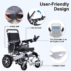 Fauteuil roulant électrique tout-terrain pliable pour adultes, moteur puissant, longue portée