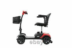 Fauteuil roulant pliable à 4 roues, scooter de mobilité électrique pour personnes âgées en déplacement à 4,9 MPH.