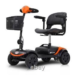 Nouveau Scooter De Mobilité 4 Roues Orange Électrique Fauteuil Roulant Léger Contrôle Facile
