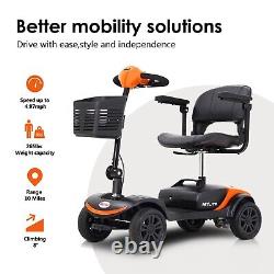 Nouveau Scooter de Mobilité à 4 Roues Orange, Fauteuil Roulant Électrique et Dispositif Compact.