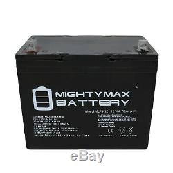 Puissant Max Ml75-12 12v 75ah Batterie Pour Fauteuil Roulant Scooter Voiturette Électrique DC