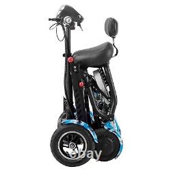 Scooter De Mobilité Compact Léger Électrique Puissance Fauteuil Roulant Camouflage Bleu
