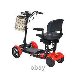 Scooter De Mobilité Électrique 4 Roues, Accoudoirs Réglables Wide Seat Portable & Pliable