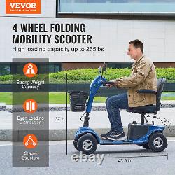 Scooter de mobilité 4 roues VEVOR robuste pour personnes âgées 12 milles de portée 265LBS