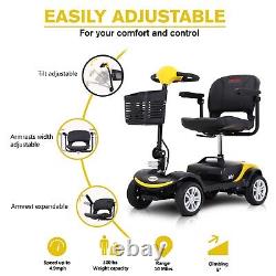 Scooter de mobilité 4 roues électrique pliable pour seniors fauteuil roulant de voyage avec LED