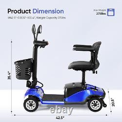 Scooter de mobilité 4 roues fauteuil roulant électrique compact lourd pour personnes âgées