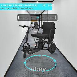 Scooter de mobilité à 3 roues avec batterie au lithium pour 300 livres, 700W, 20 miles, pliage rapide