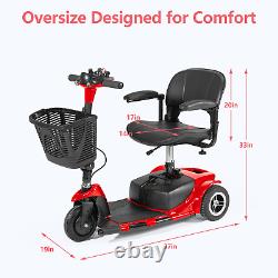 Scooter de mobilité à 3 roues, fauteuil roulant pliant et électrique pour adultes.