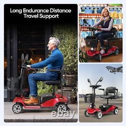 Scooter de mobilité à 4 grandes roues fauteuil roulant électrique pour seniors protection contre les pentes panier