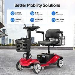 Scooter de mobilité à 4 roues Big Power Fauteuil roulant pour personnes âgées avec protection contre les pentes Panier