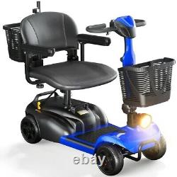 Scooter de mobilité à 4 roues SACVON avec support de canne, fauteuil roulant électrique pliable