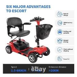 Scooter de mobilité à 4 roues avec dispositif de fauteuil roulant électrique pliant pour personnes âgées.