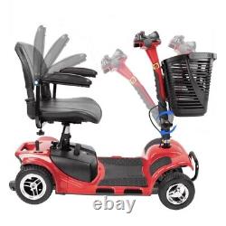 Scooter de mobilité à 4 roues avec dispositif de fauteuil roulant électrique pliant pour personnes âgées.