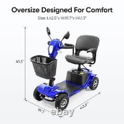 Scooter de mobilité à 4 roues, chaise roulante électrique compacte avec miroir.
