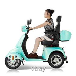 Scooter de mobilité à 4 roues de 800W, chaise inclinable de 500 lb tout terrain pour adultes seniors.