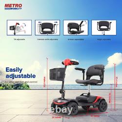 Scooter de mobilité à 4 roues, fauteuil roulant électrique, appareil compact de voyage pour adulte.