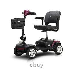 Scooter de mobilité à 4 roues, fauteuil roulant électrique compact avec lumière LED