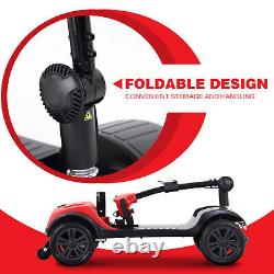 Scooter de mobilité à 4 roues, fauteuil roulant électrique compact pour adulte en déplacement