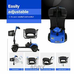 Scooter de mobilité à 4 roues, fauteuil roulant électrique compact pour les déplacements.