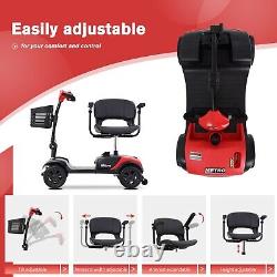 Scooter de mobilité à 4 roues, fauteuil roulant électrique, dispositif compact de voyage rouge