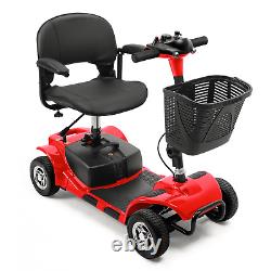 Scooter de mobilité à 4 roues pliable et électrique avec sièges pivotants pour voyager