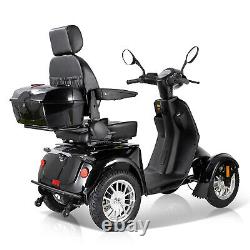 Scooter de mobilité à 4 roues robuste avec une capacité de 500 lb et un moteur électrique de 800 W