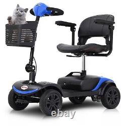 Scooter de mobilité à quatre roues, fauteuil roulant motorisé, dispositif électrique compact pour les déplacements.