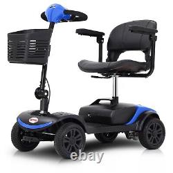 Scooter de mobilité à quatre roues, fauteuil roulant motorisé, dispositif électrique compact pour les déplacements.