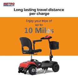 Scooter de mobilité compact, fauteuil roulant électrique pour personnes âgées, rouge givré
